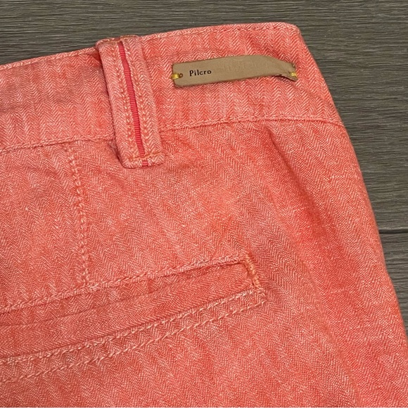 Anthropologie Pilcro Orange Linen Cotton Wide Leg Pants Sz 4 - Picture 10 of 10
